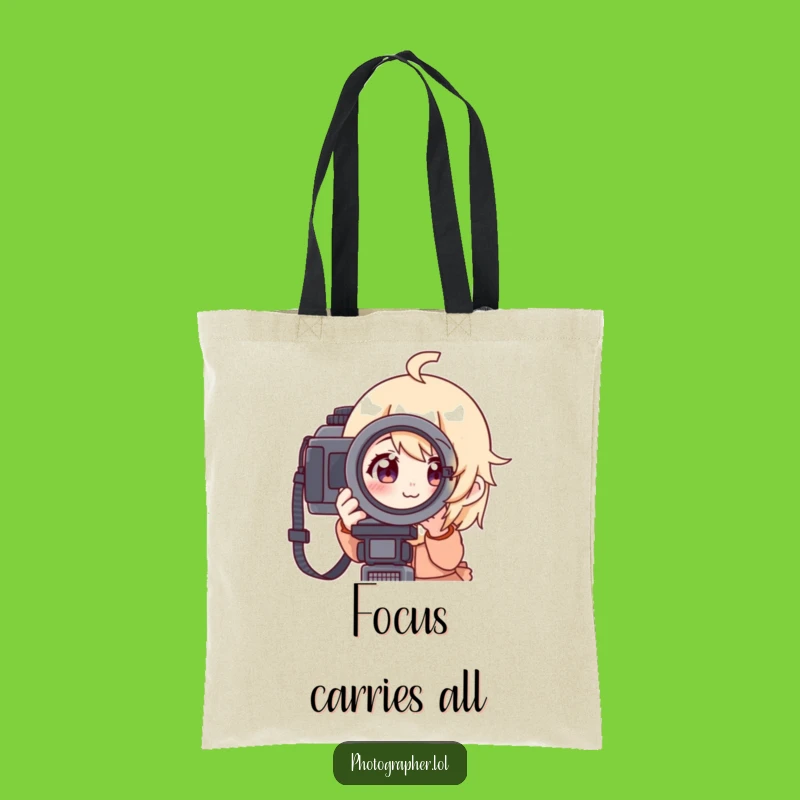 Funny Tote Bag: Focused Photographer, Stylish Gift for Camera Fans