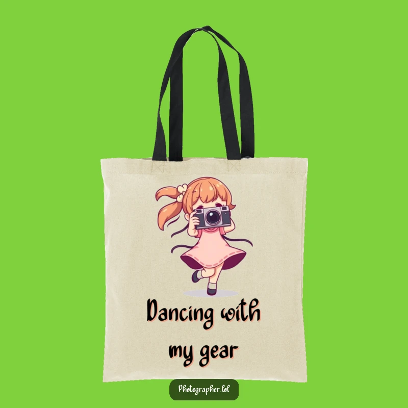 Funny Dancing Photographer Tote Bag: Carry Your Vintage Camera With Style