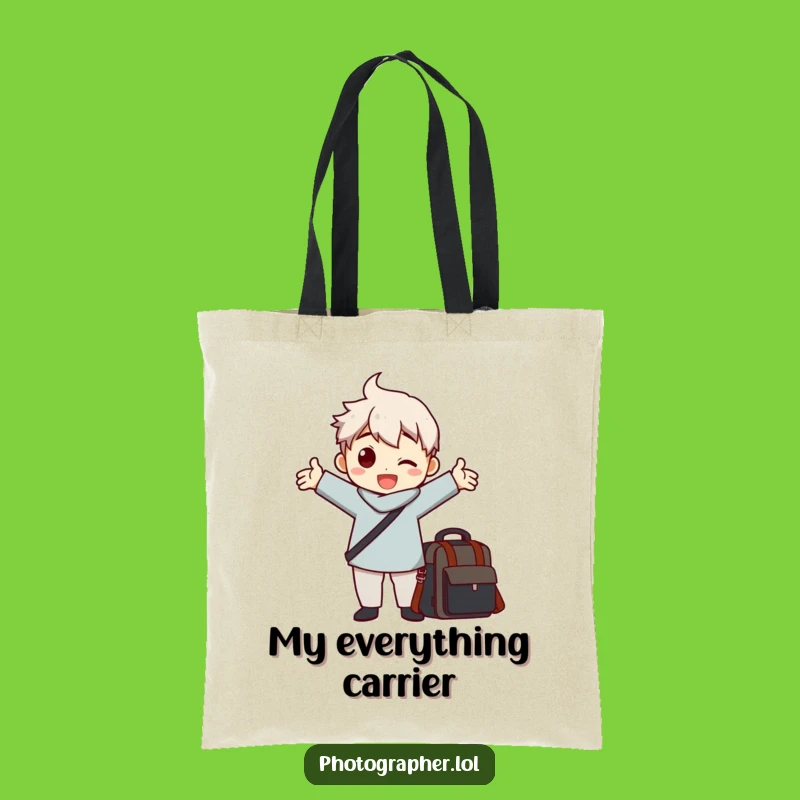 Funny Photographer Pose Tote Bag: Humorous Carrier for Camera Gear