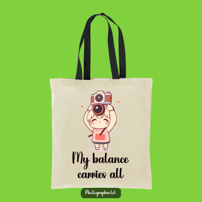 Funny Tote Bag: Balancing Camera, Stylish Gift for Goofballs