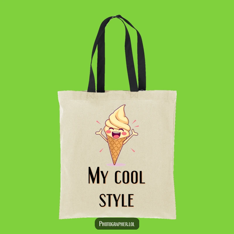 Funny Ice Cream Pose Tote Bag: Carry Your Sweet Drama!